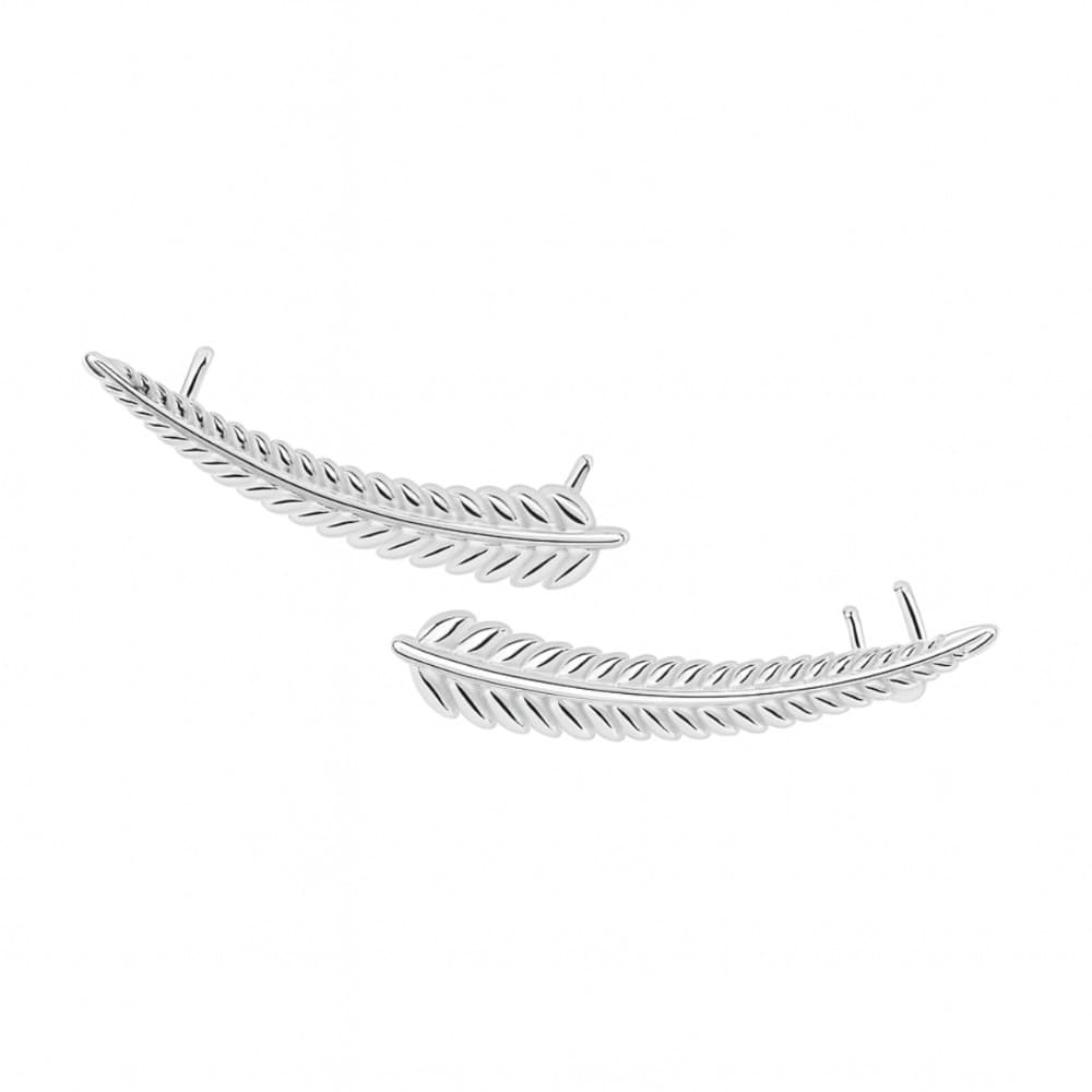Brinco Ear Cuff Pena em Prata 925