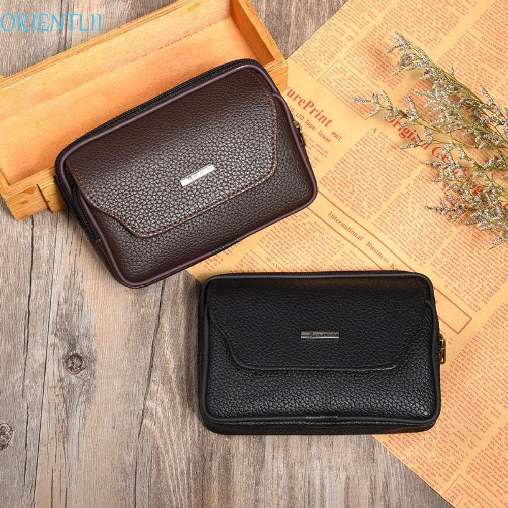 ORIENTLII Bolsa De Cintura Masculina , Pacote De Cinto De Couro PU De Viagem , Casual À Prova D'água E Confortável Para