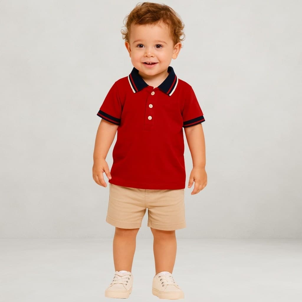 Camisa Polo Infantil e Juvenil Menino Verão Elegante Natal Ano Novo Festas Casual Milon 2001361