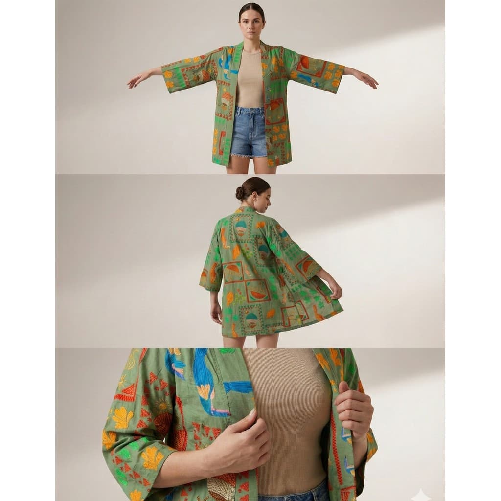 KIMONO CADIGAN CAMISÃO BATA VISCOSE ESTAMPADO ESTILOSO DESPOJADO PREMIUM