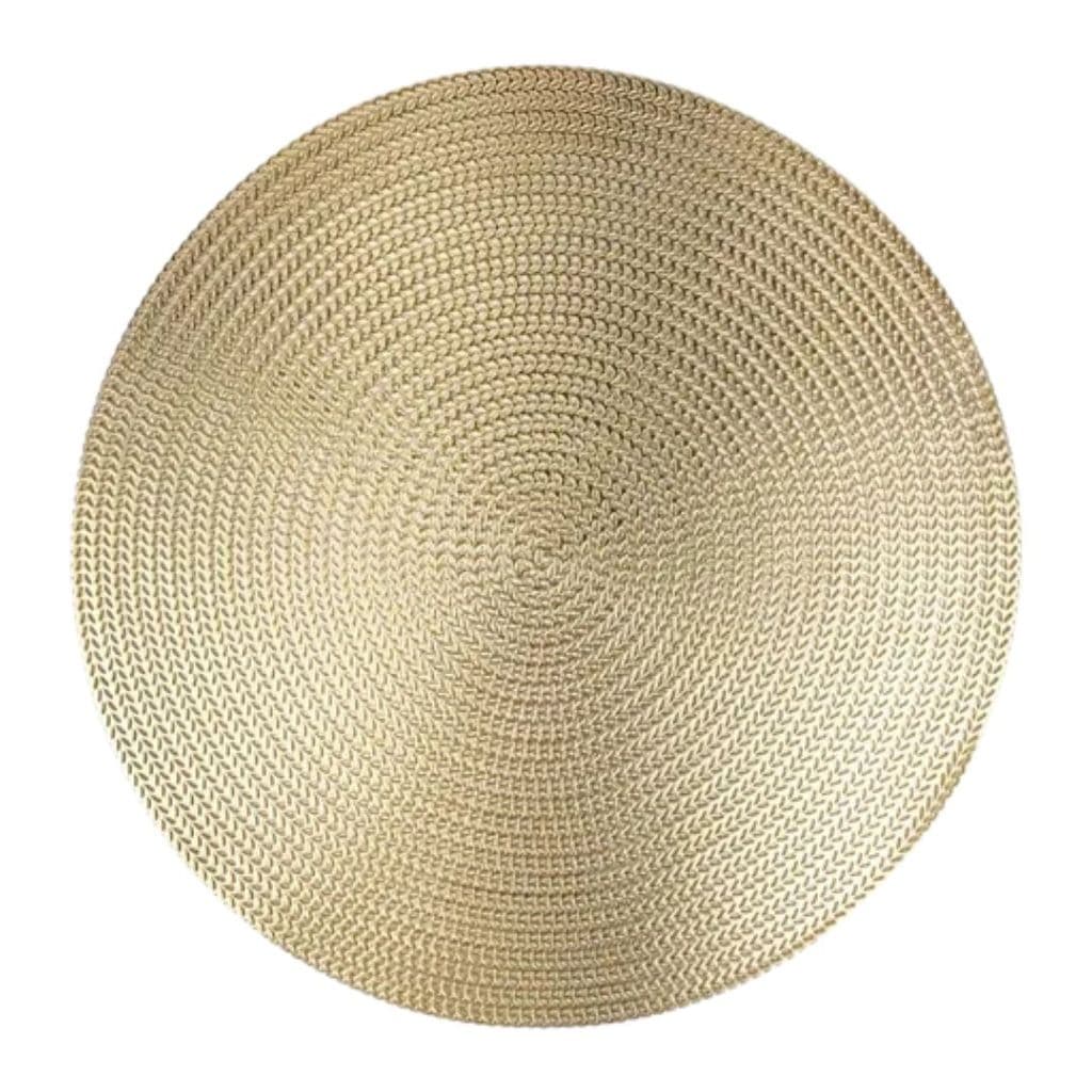 Jogo Americano Dourado Mesa Jantar Luxo Redondo Sousplat