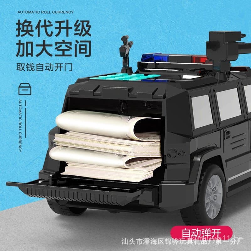 Novo Cofrinho Hummer Transportador de Dinheiro com Leitor de Impressão Digital, Cofrinho Infantil com Música, Histórias