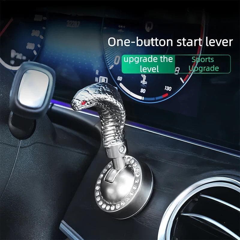 Botão De Um Toque De Metal Snakehead Partida Do Carro Joystick Push Start Cover Auto Engine Stop Lever