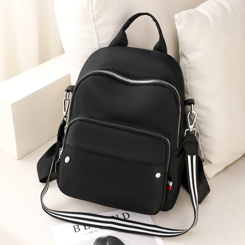 Bolsa de grande capacidade feminina 2024 novo estilo na moda mochila Oxford pano Cross-corpo dupla utilização estudante