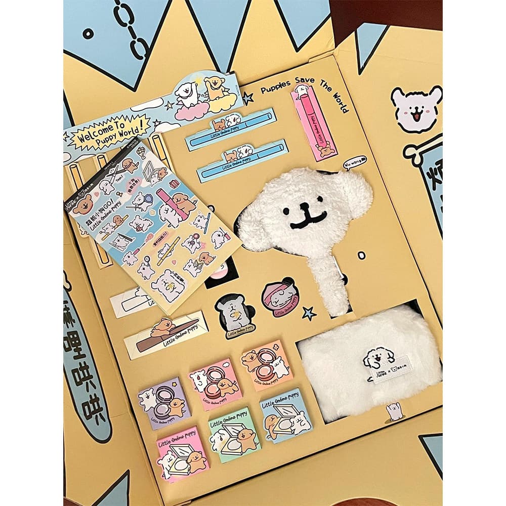 [Novo produto] Little Auding Line Puppy Co-Branded Caixa De Presente Limitada Contorno líquido Deitado Silkworm Pen Delineador Des