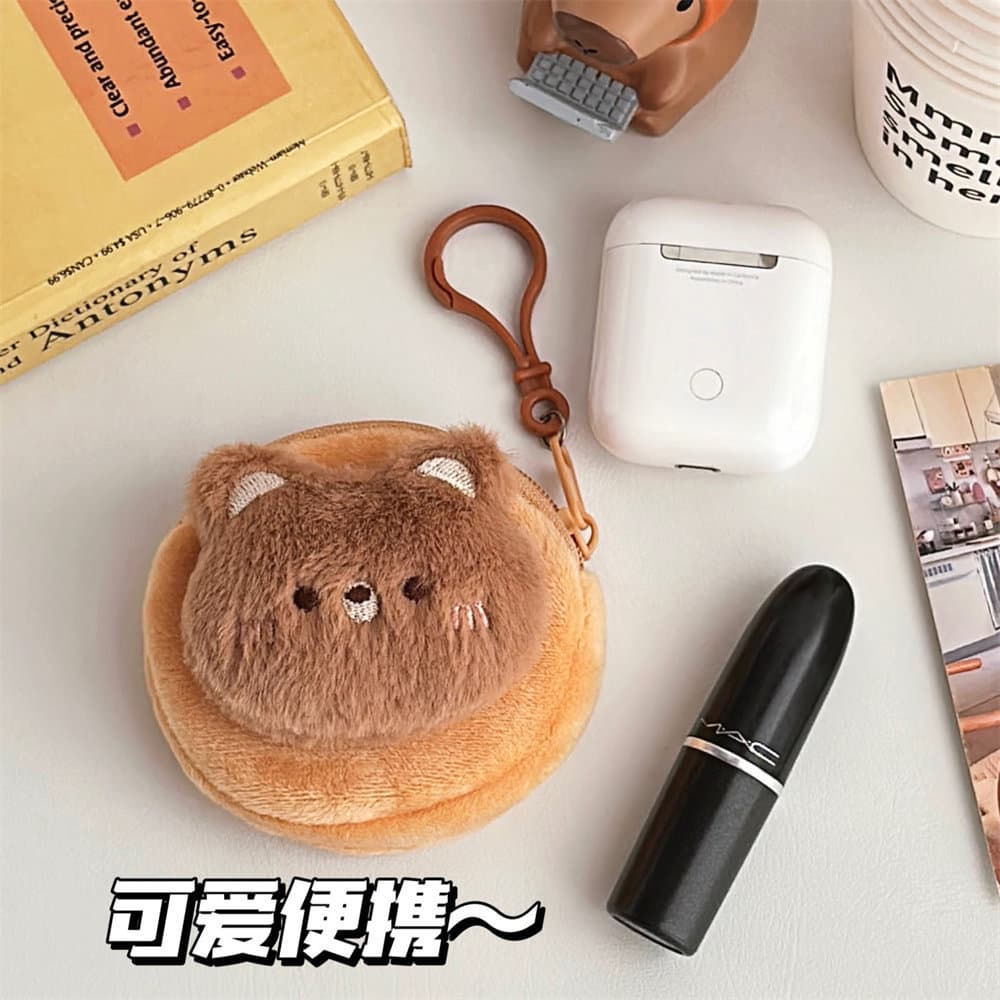 Presente criativo bonito Mini moeda moeda bolsa de pelúcia macio bonito Animal dos desenhos animados saco de armazenamen