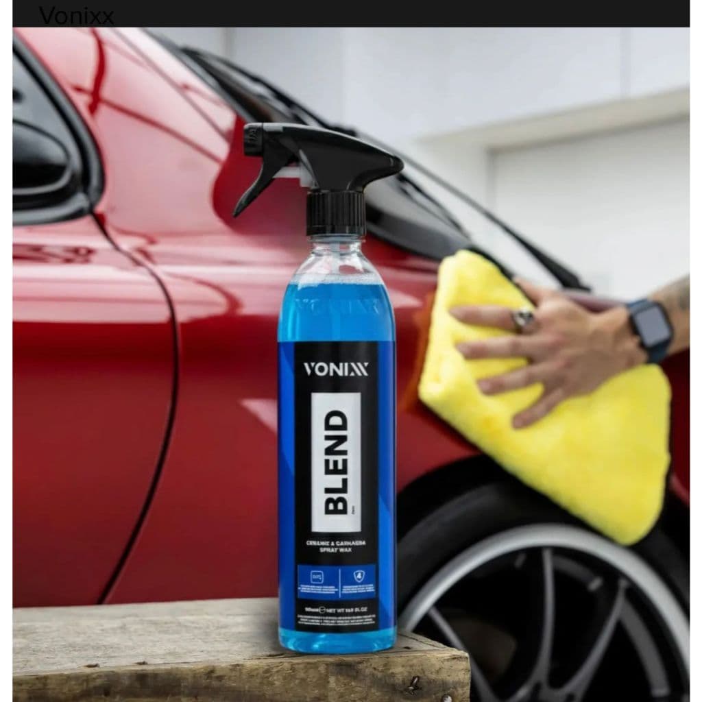 Cera Blend Vonixx Spray Wax 500ml Carnaúba SiO2 Brilho Intenso Proteção Hidrorrepelente Automotiva