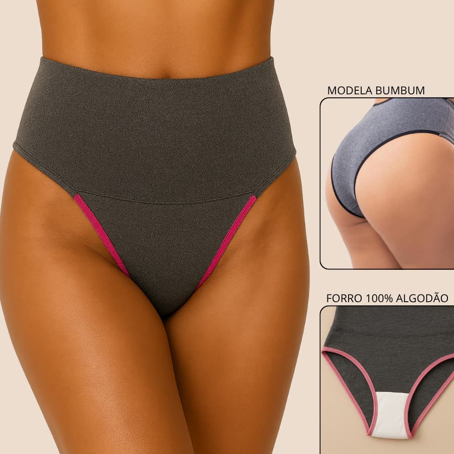 Kit 7 Calcinha Feminina Modelagem Alta Controle Abdômen Compressão Suave Conforto Diário Academia