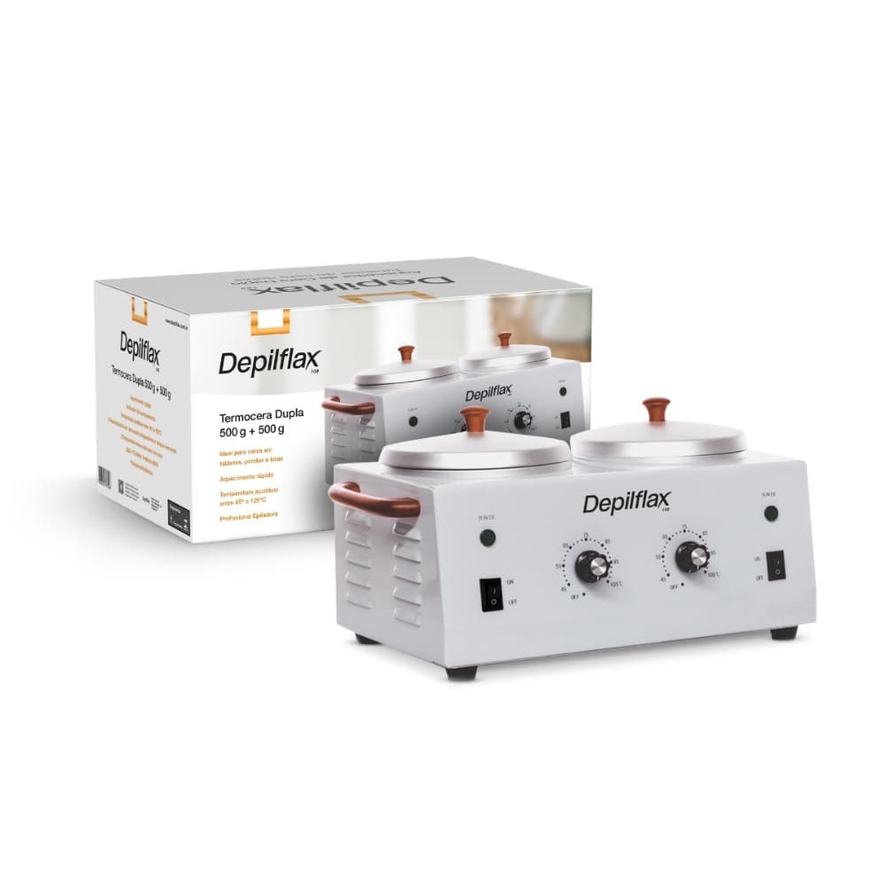 Panela Derreter Cera Quente Depilação Termocera Dupla Aquecedor Depilflax Profissional 500g + 500g