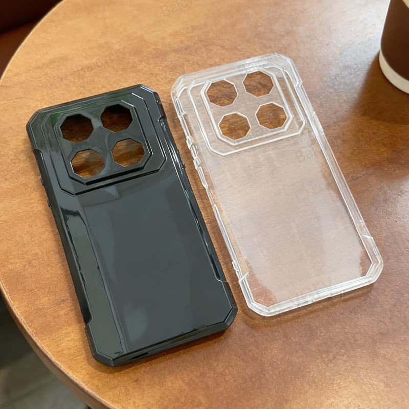 Capa Traseira Macia Para Oukitel WP60 Preta Transparente Proteção Completa TPU