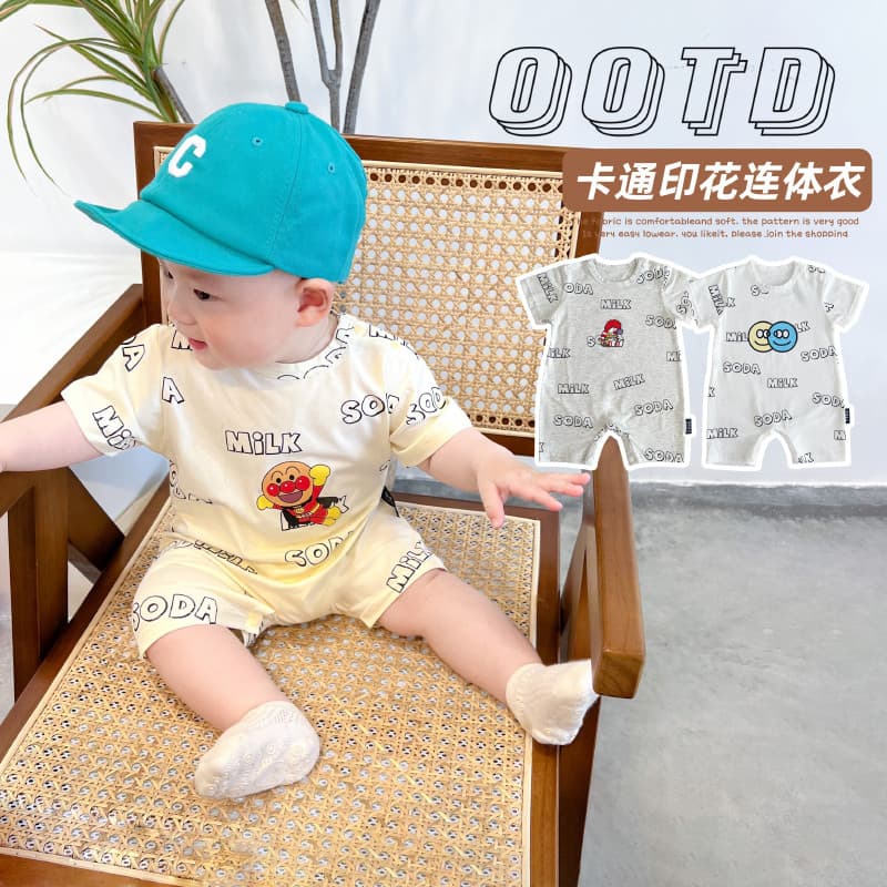 Ins estilo influenciador roupas de bebê macacão de verão das mulheres dos homens bebê puro algodão fino de manga curta O