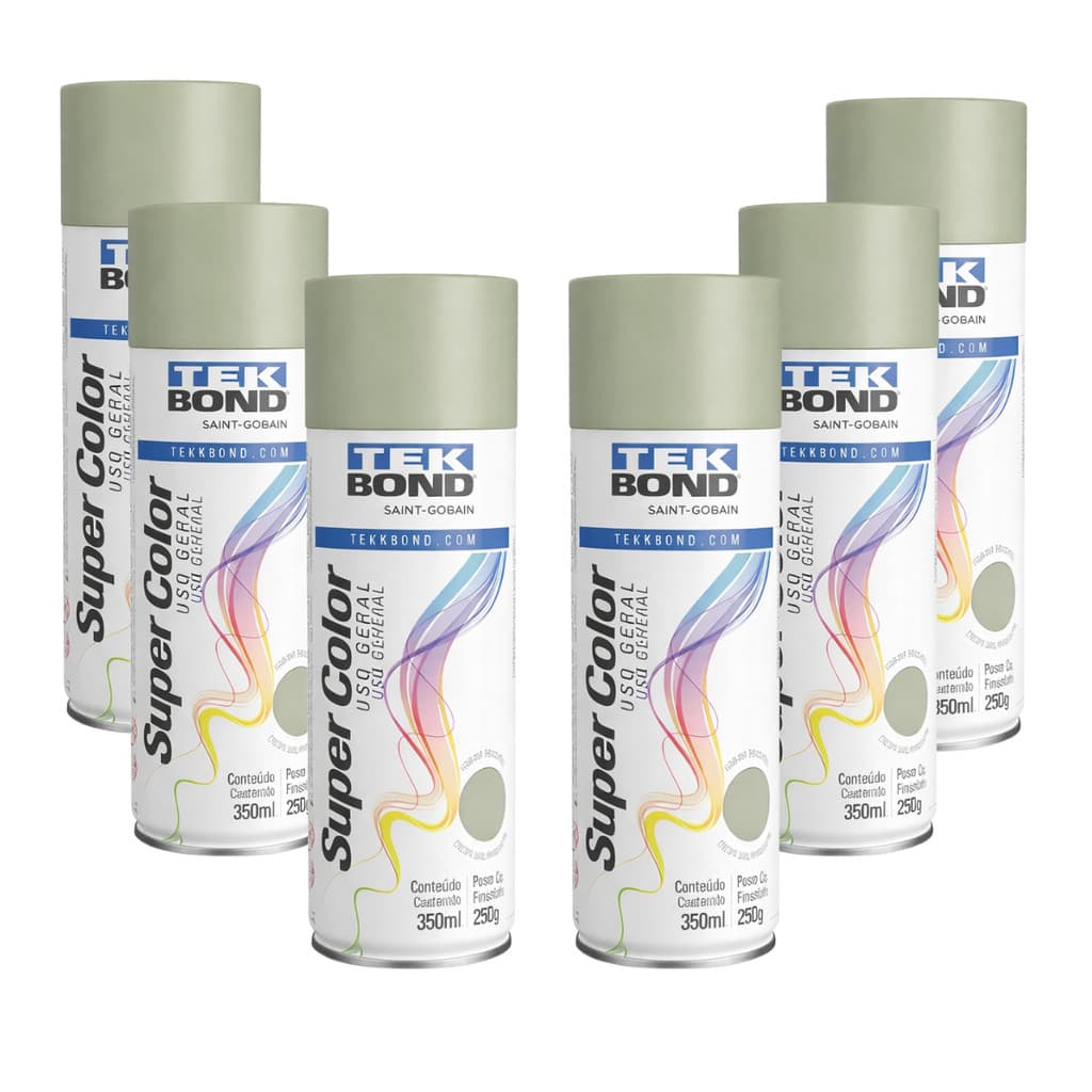 Kit 6 Primer Spray Tekbond Preparação e Fixação de Superfícies Secagem Rápida