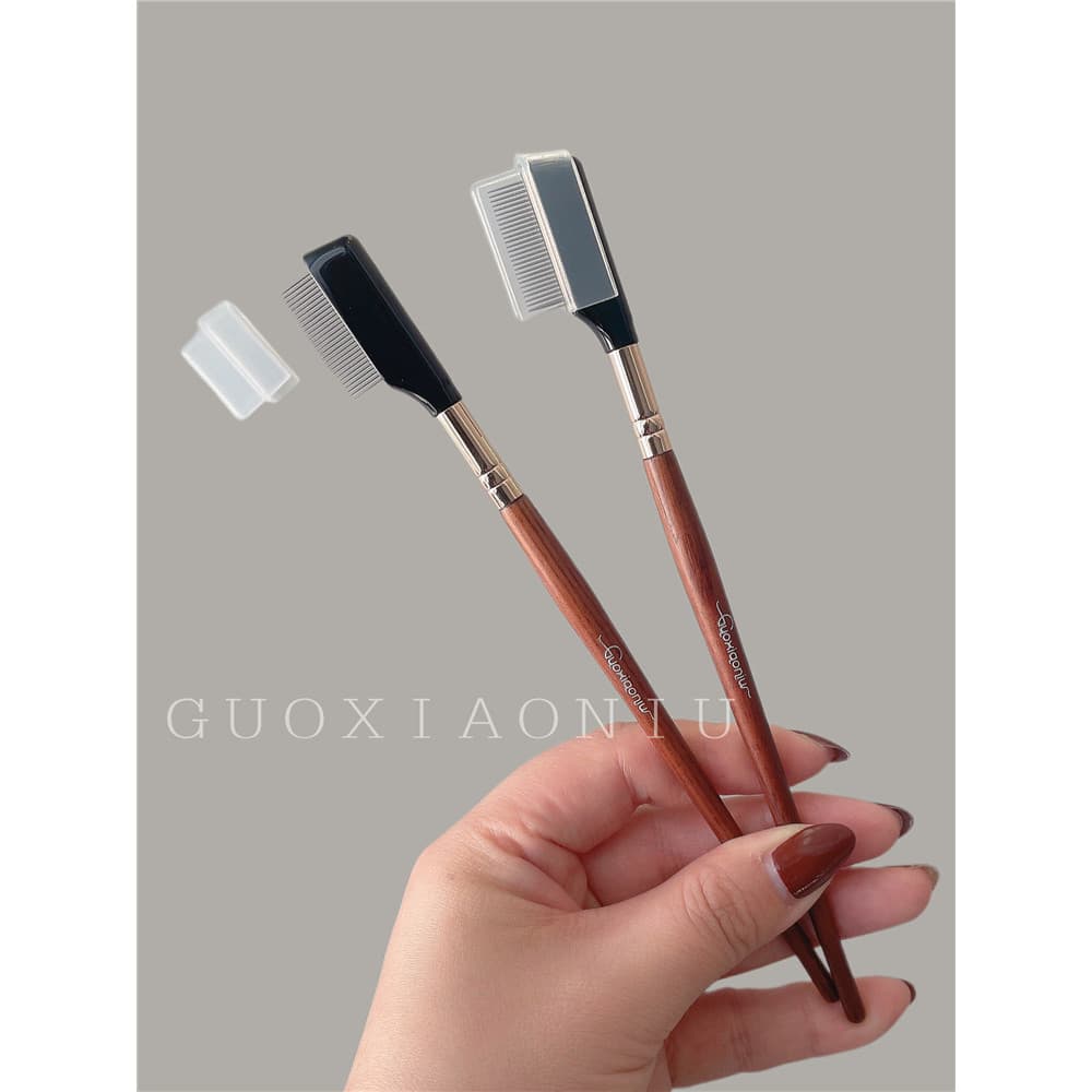 Guo Xiaoniu Water Willow Cílios Pente de aço para dentes finos!Capa grátis ~ Pincel de cílios Pincel de maquiagem Ferram