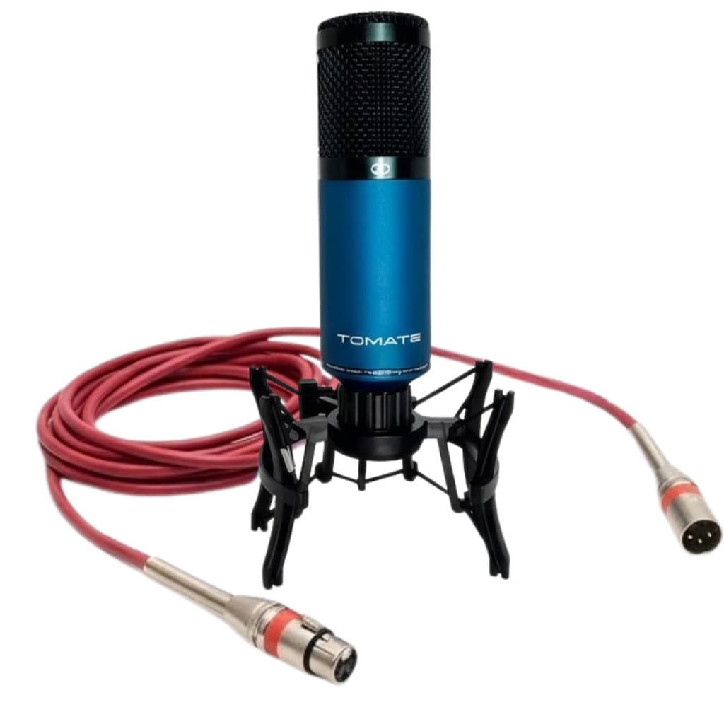 Microfone Condensador Estudio Tomate 48v Cabo Xlr Cor Azul