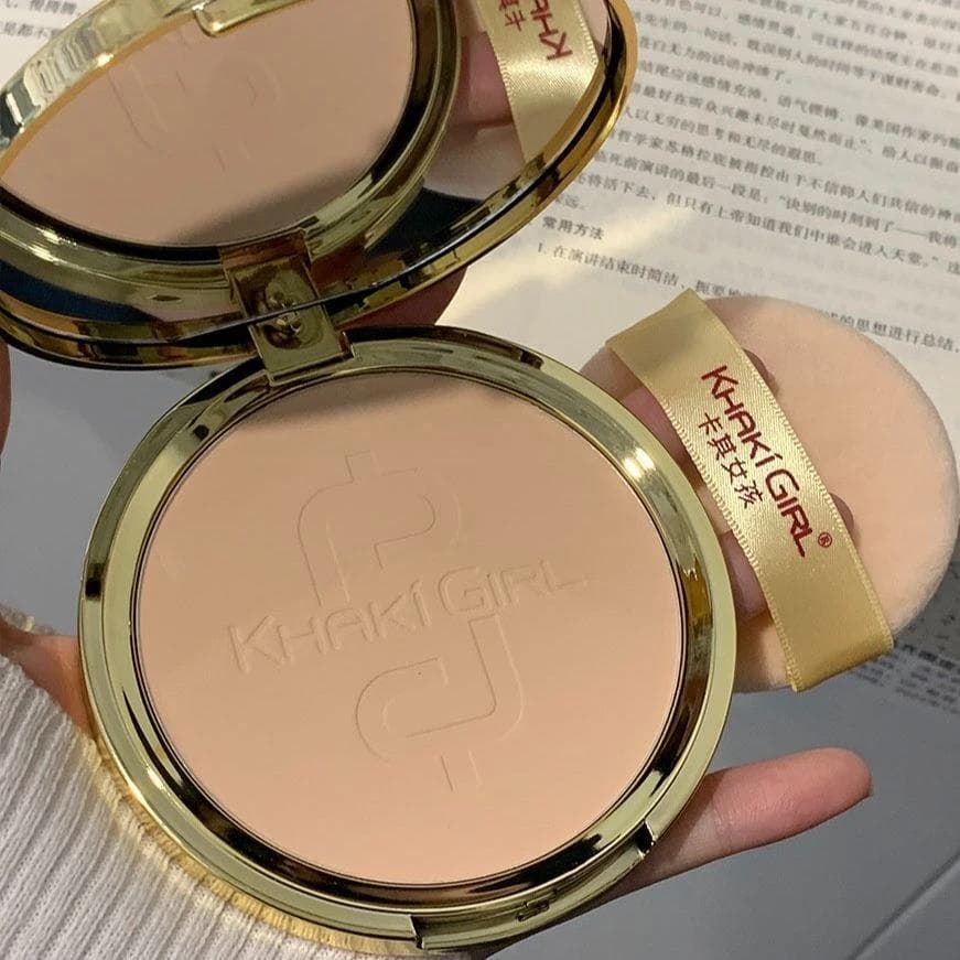 Veludo grande moeda de ouro 16g pó prensado foco suave luz delicado corretivo maquiagem fixação maquiagem maquiagem pó a