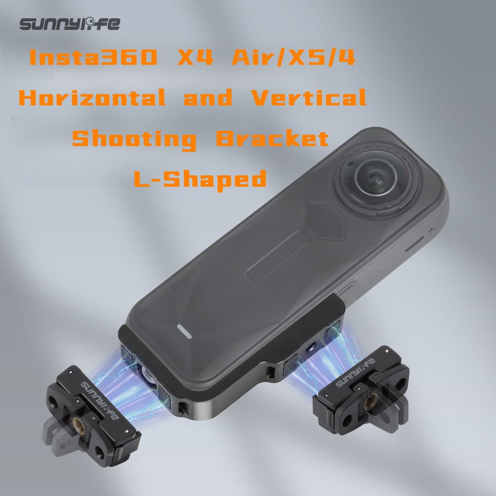 Sunnylife Insta360 X4/X4 Air/X5/4 Suporte De Tiro Horizontal E Vertical Conversão Em Forma De L Adaptador Magnético Aces