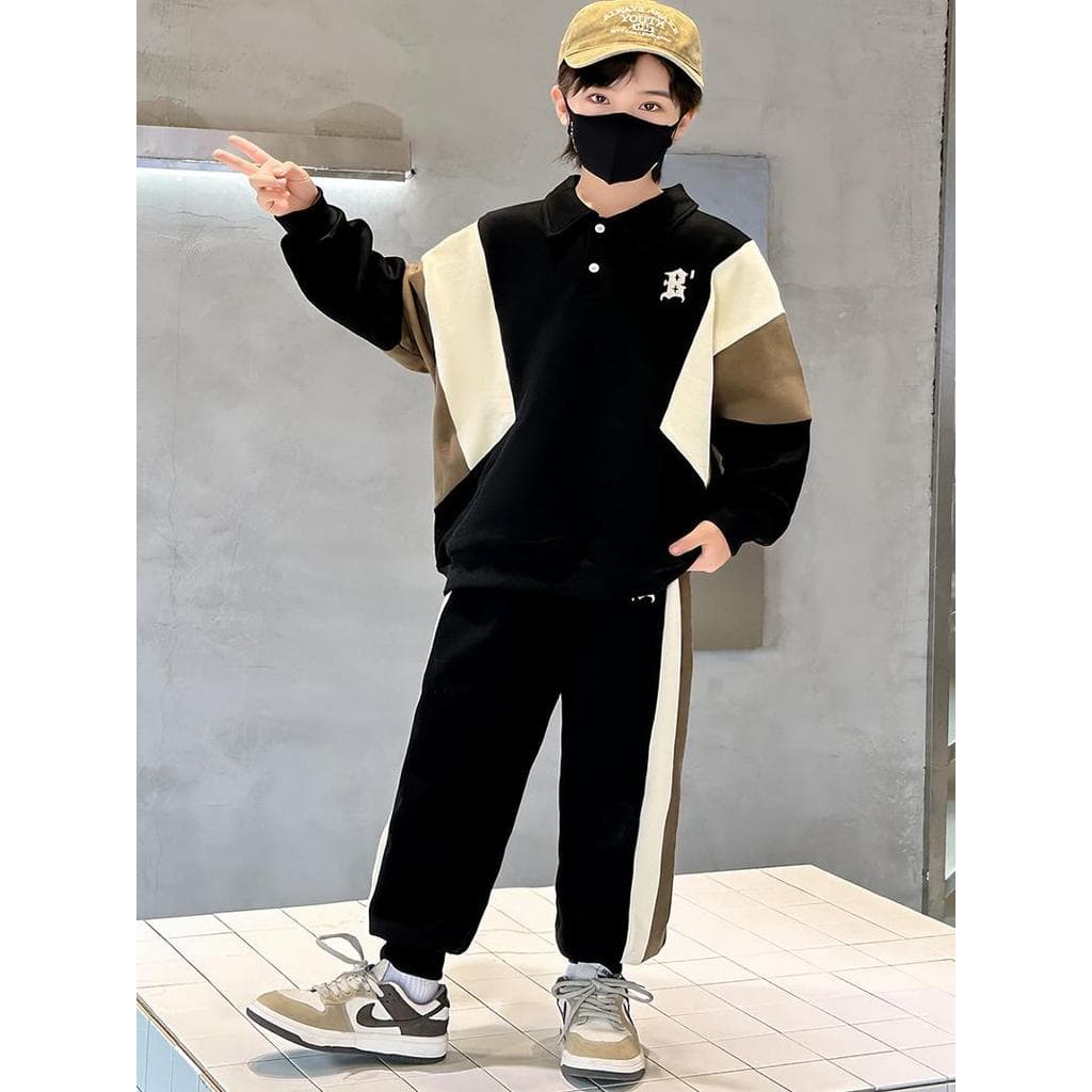Meninos primavera terno esportivo 2026 novo estilo roupas infantis primavera outono médio grande crianças bonito moletom