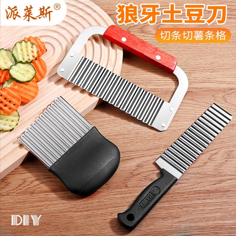 Corte de batata onda faca doméstica pico batata faca cozinha multifuncional comercial batata fantasia batatas fritas fac