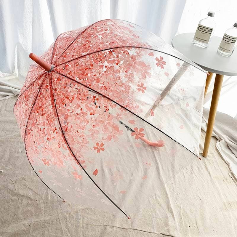Guarda-chuva transparente estilo princesa cogumelo infantil gaiola arqueada guarda-chuva jardim de infância Anti-pitada