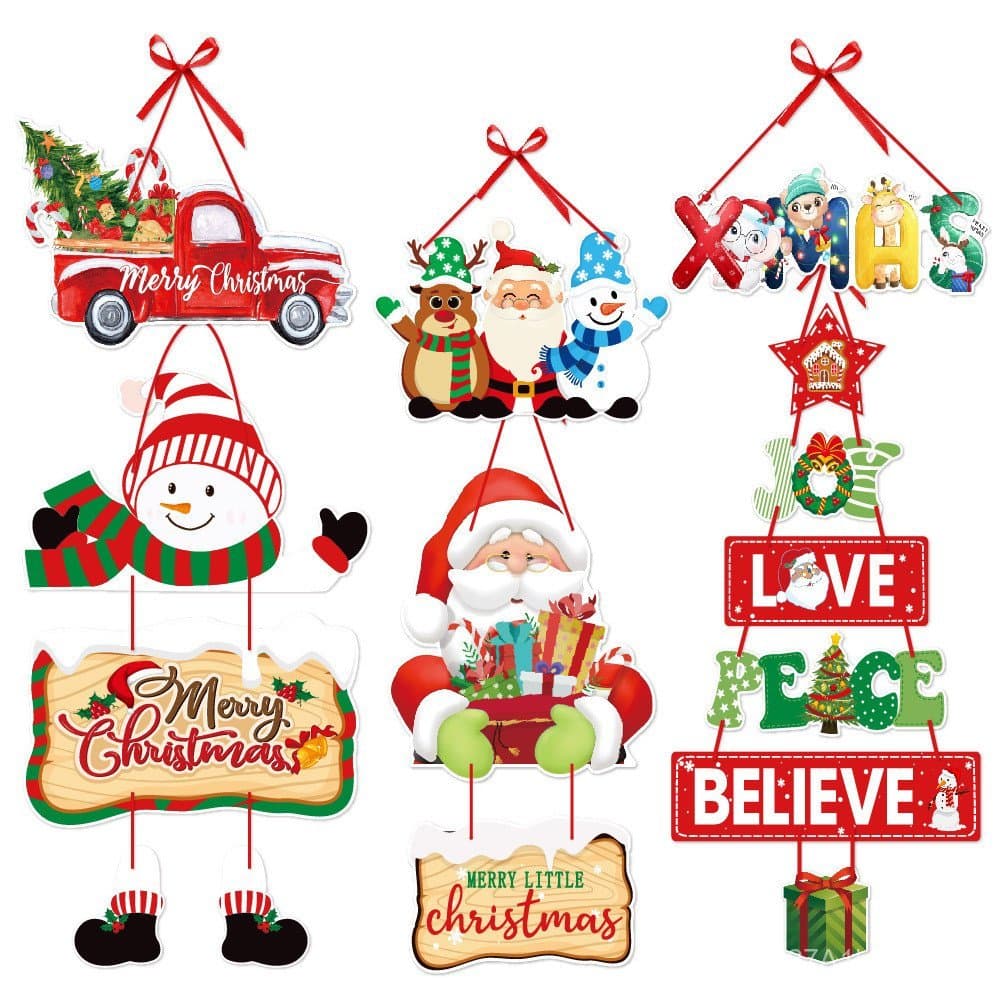 Nova decoração de Natal para porta, decoração para festa de Ano Novo, enfeite de Natal para pendurar, decoração para por