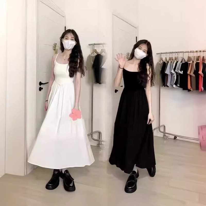 Menina quente estilingue vestido de verão simples Commuter a linha saia início da primavera interior combinando Bottomin