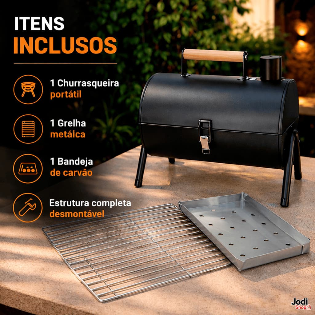 Churrasqueira Portátil Bafinho Fácil de Montar Ideal Para Área Gourmet