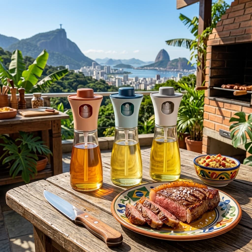 Borrifador De Azeite Spray Vidro Premium Pulverizador Óleo Vinagre Cozinha Frasco Dosador Salada Jato Em Névoa