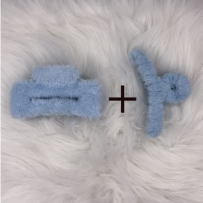 KIT 2 PCS Peluche Para Trás Da Cabeça （11cm）Grampo De Cabelo Grande De Menina De Temperamento Peludo Acessórios