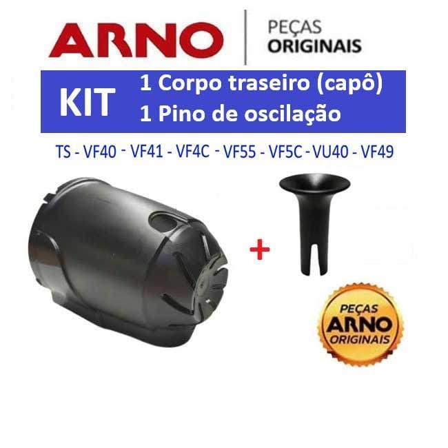 Corpo Traseiro + Pino para Ventilador Arno TS VF40 VF41 VF4C VF55 VF5C VU40 VF49 - Preto - ORIGINAL