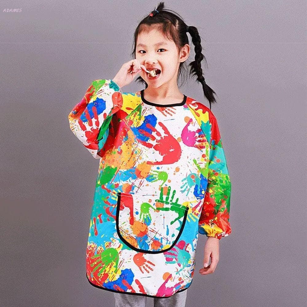 Avental De Pintura Infantil , Pano De Vestir Reverso Com Capa De Nylon , Babador De Manga Comprida Para Comer Beb