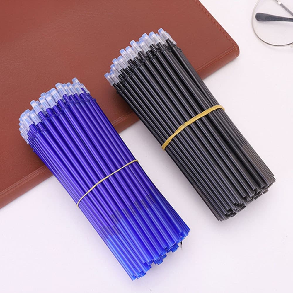 20pcs Refil de Caneta Gel Apagável 13cm 0.5mm Tinta Preta e Azul