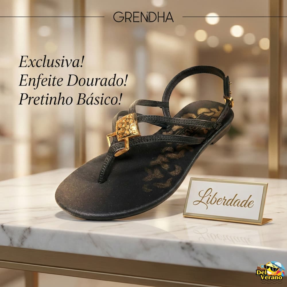 Sandália De Dedo Feminina 7 Ajustes Luxo Macia Grendha