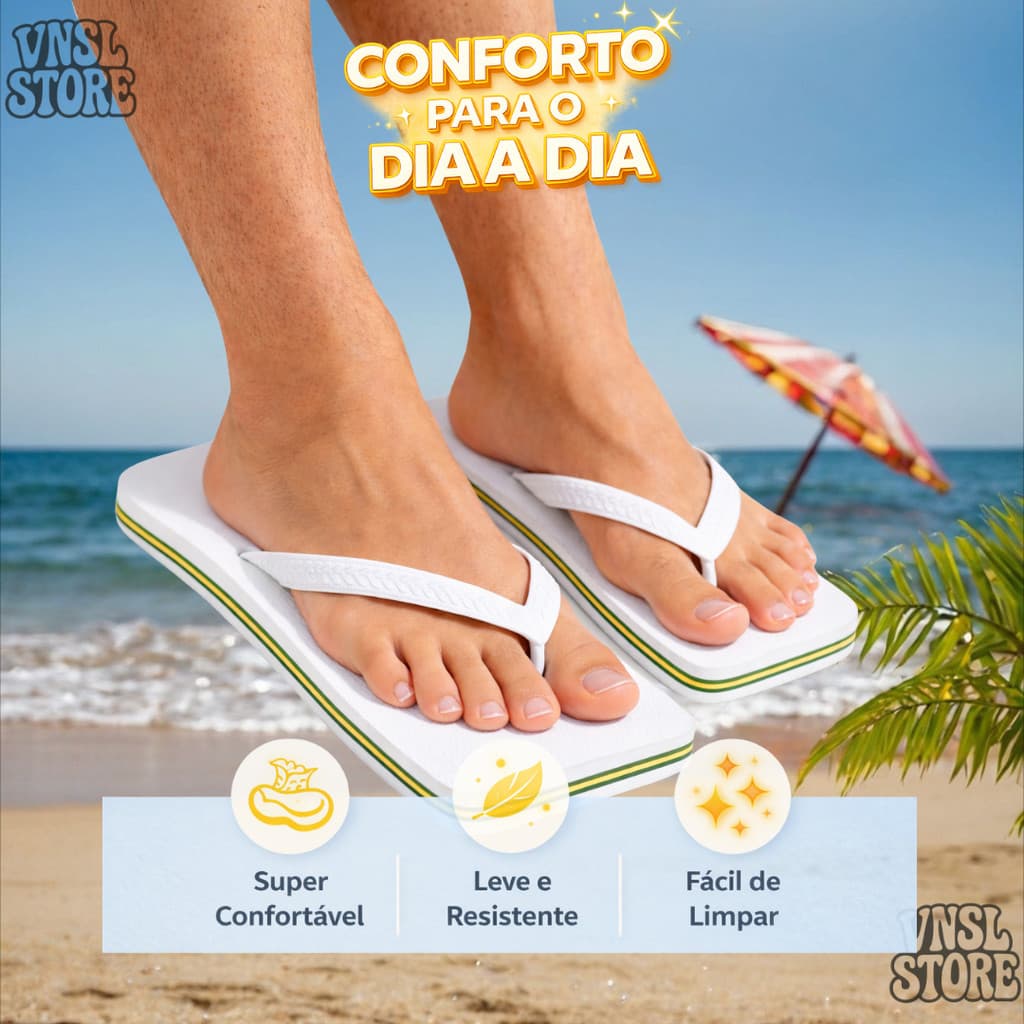 Chinelo Quadrado Conforto Diário Sandália de Borracha Estilo Moderno