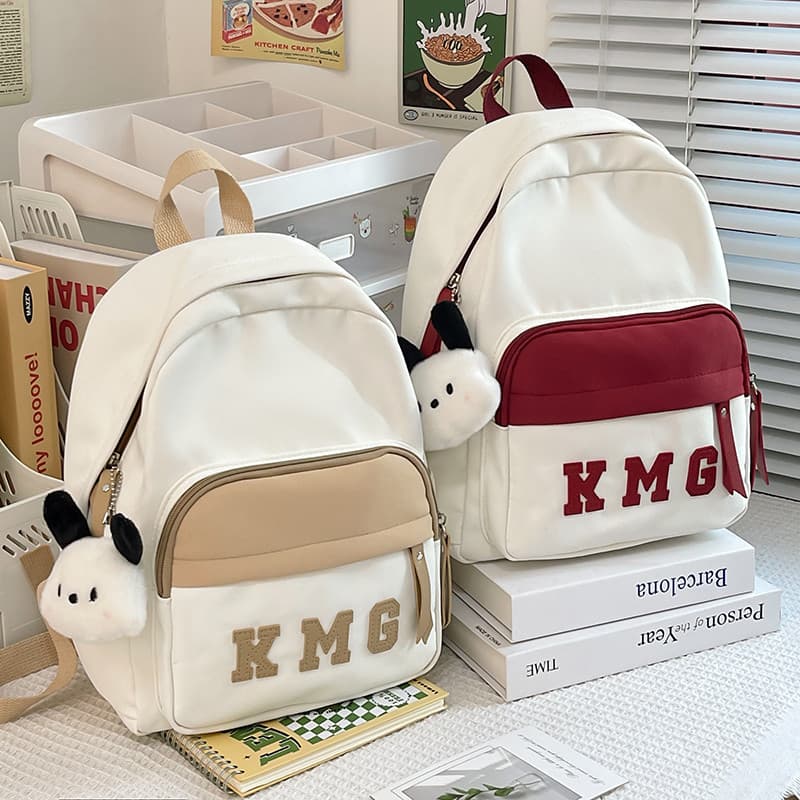 Contraste cor pequena mochila feminina simples All-Match mochila coreano ins estilo júnior escola secundária menina estu