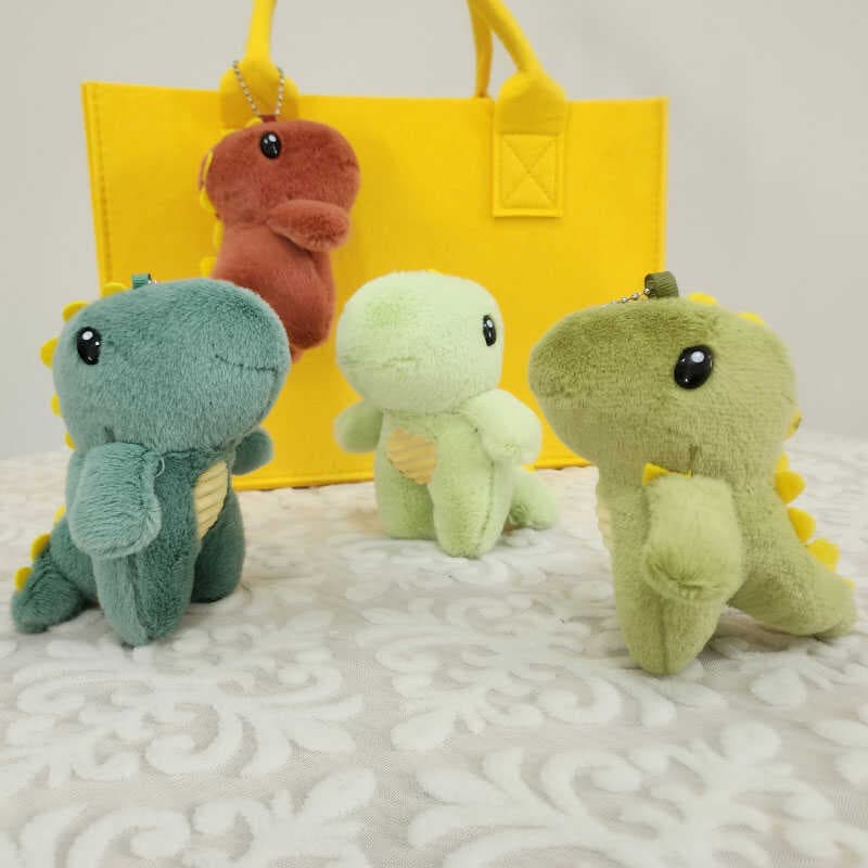 Bonito dinossauro boneca brinquedo de pelúcia tamanho pequeno boneca Ragdoll crianças presente menina saco pingente chav
