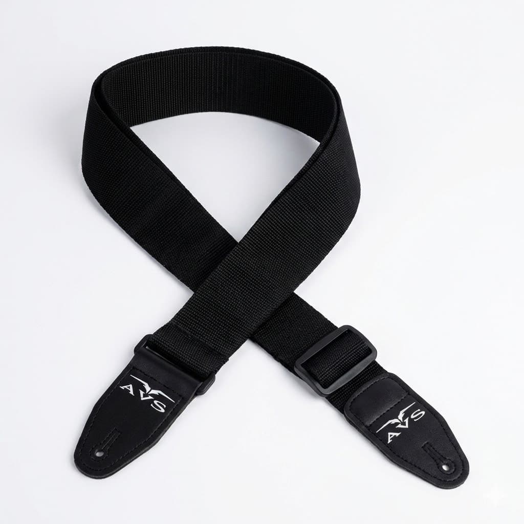 Correia Para Violão Guitarra E Baixo Ajustável Confortável Preta AVS