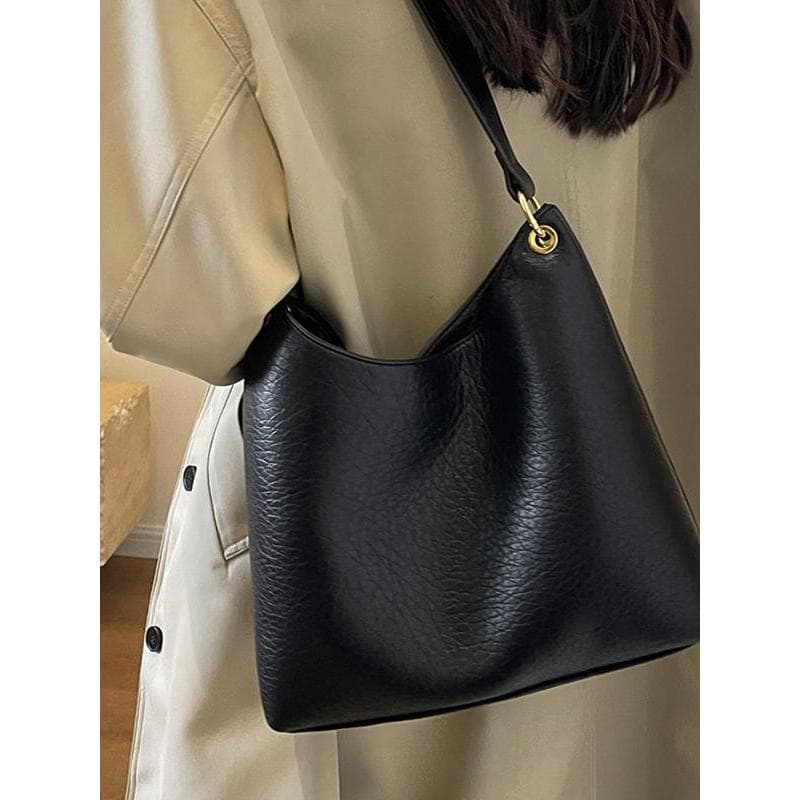 Bolsa de grande capacidade feminina outono inverno All-Match 2026 novo estilo Retro de um ombro mensageiro balde saco La