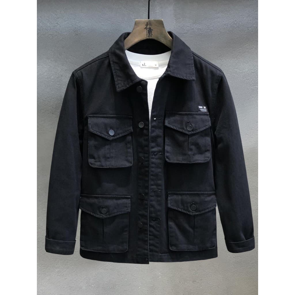 Americano Retro outono roupas jaqueta de algodão puro masculino bonito na moda solto resistente à sujeira resistente ao