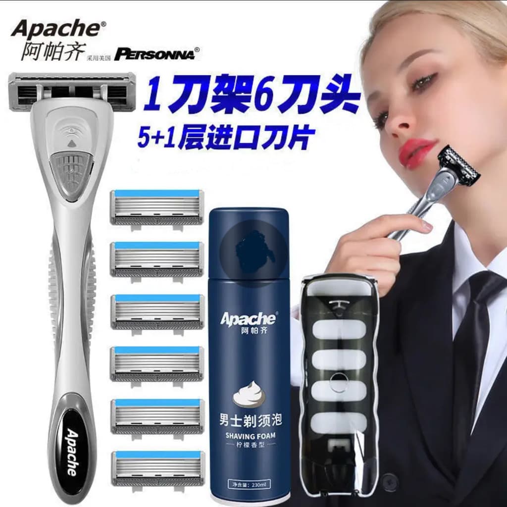 Apache alemanha importado navalha Manual apache cinco-5 camadas antiquado barbear lâmina titular masculino