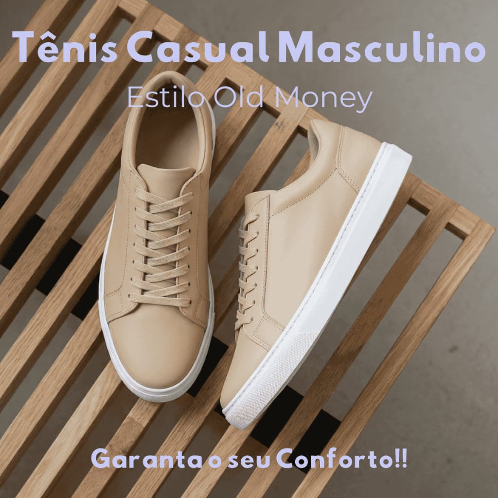 Sapatênis Masculino Casual Minimalista Liso Estilo Old Money Solado Baixo