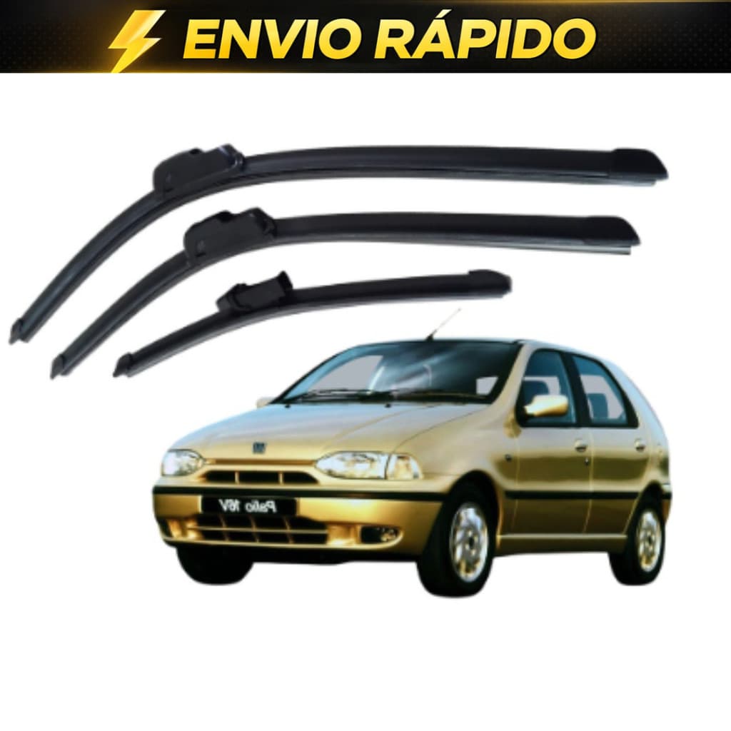 Palheta Limpador Parabrisa Dianteiro + Traseiro Fiat Palio Fire 1996 a 2000