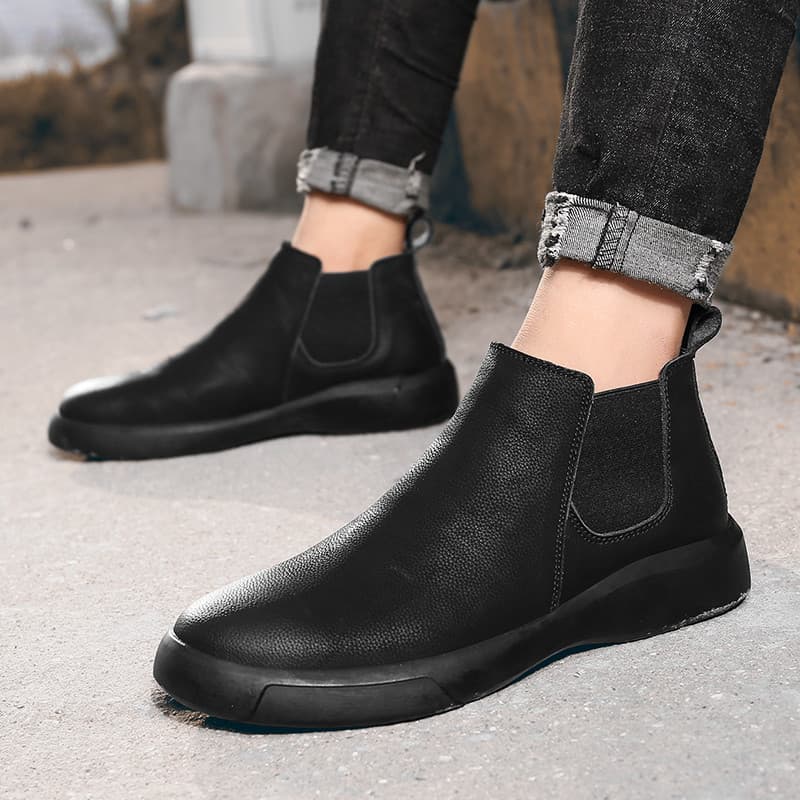 Botas masculinas de tamanho Extra grande 45 couro genuíno sapatos de algodão de alta qualidade 46 botas Martin retrô da