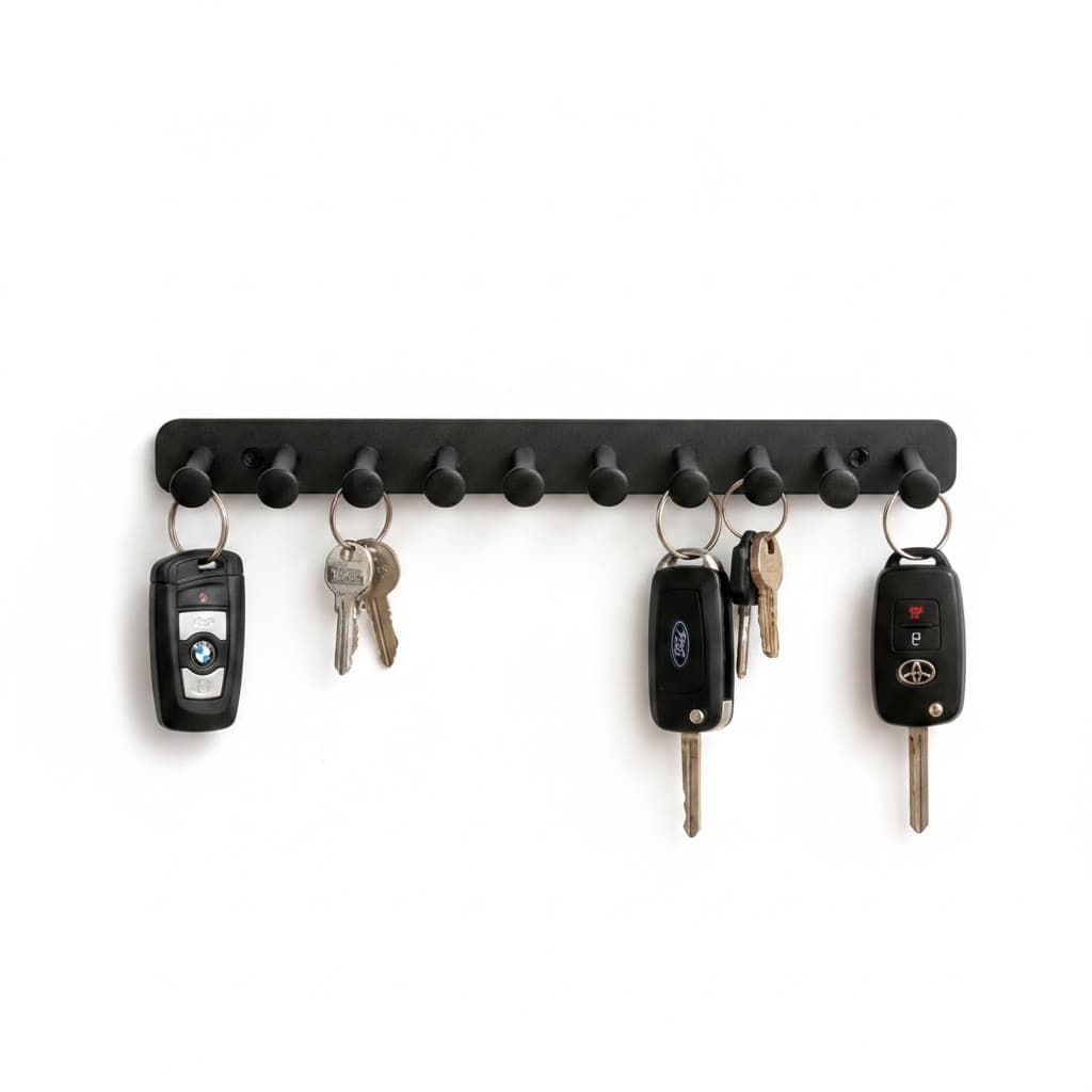 Porta Chaves Parede Organizador Minimalista 10 Ganchos Pendurador Suporte Hall Entrada Corredor Escritório Decoração Lar