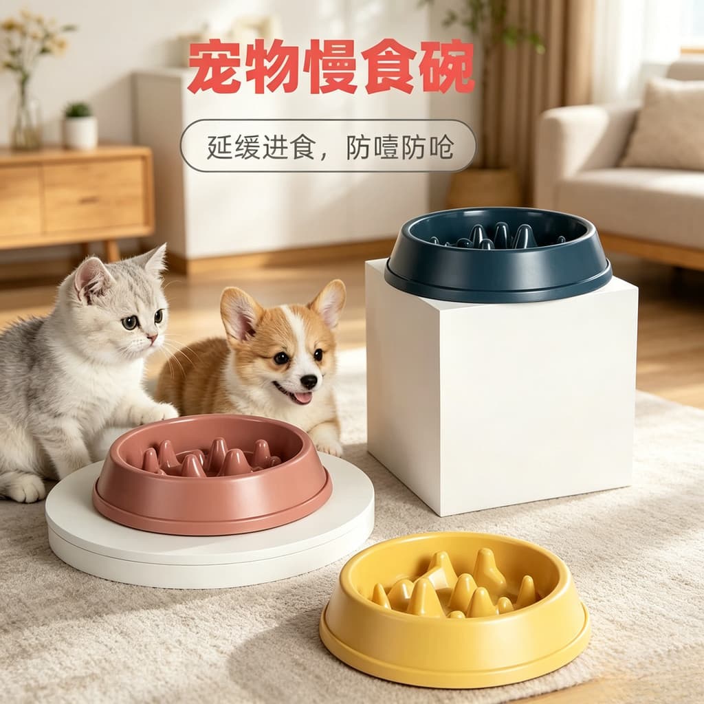 Tigela Comedouro Lento Pet Antiengasgo para Alimentação Saudável de Cachorros e Gatos