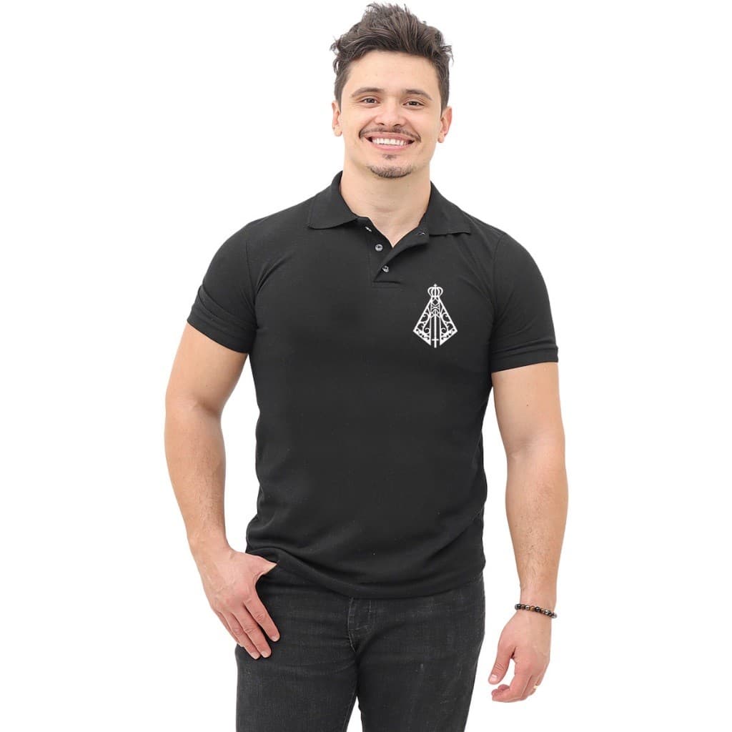Camisa Unissex Gola Polo Nossa Senhora Malha Piquet Vista Sua Fé com Estilo