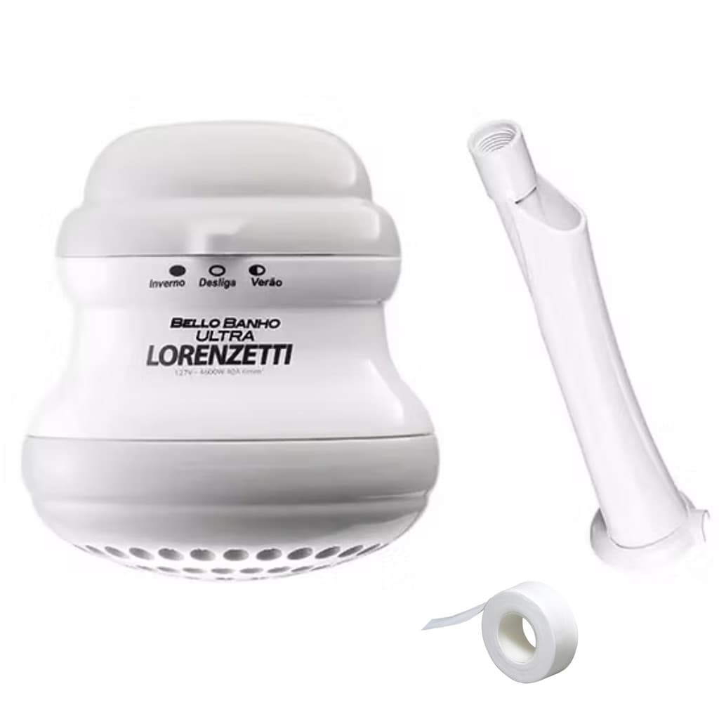 Kit Chuveiro Elétrico Belo Cinza Cano 220v 6800w Lorenzetti