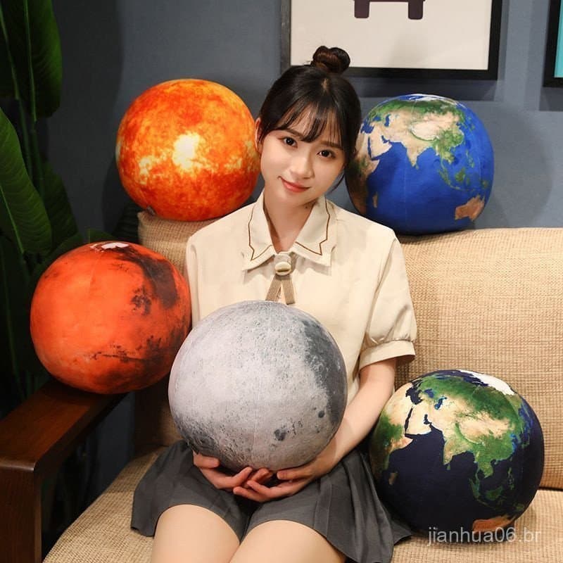 Planeta Sol Lua Terra Pelúcia De Boneca Em Forma De Bola Lança Almofada Presente De Natal De Aniversário
