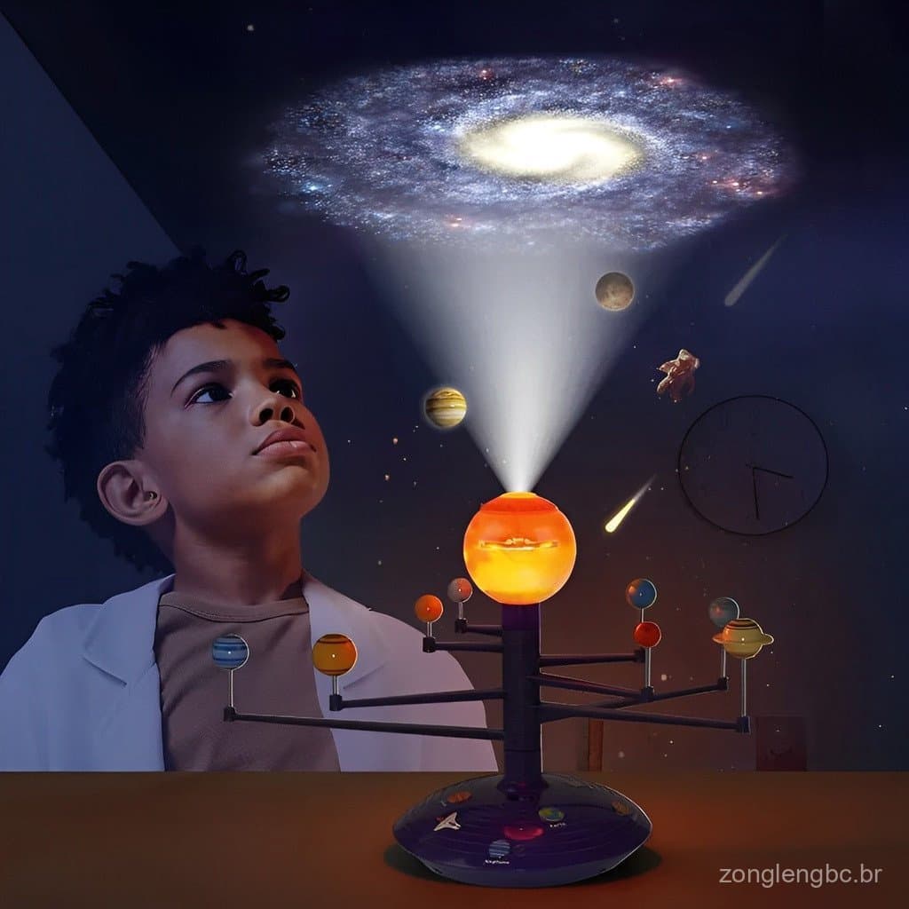 Kit de Modelo de Projetor de Planeta da Ciência do Sistema Solar, Projetor de Planeta Espacial, Brinquedo Rotativo DI