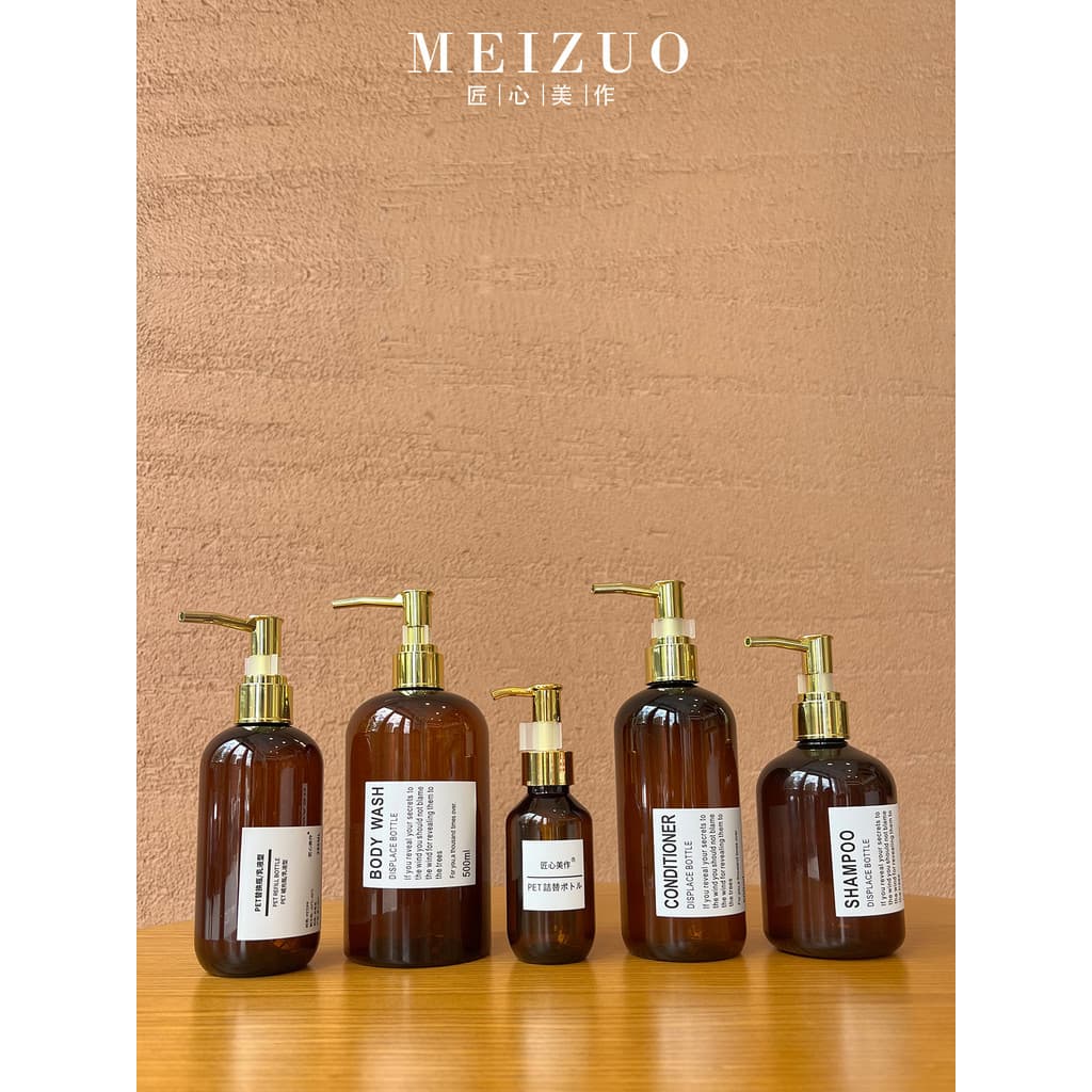 Novo estilo estilo europeu 500ml grande capacidade Hotel chuveiro Gel Shampoo 100ml viagem Sub-embalagem garrafa puro or