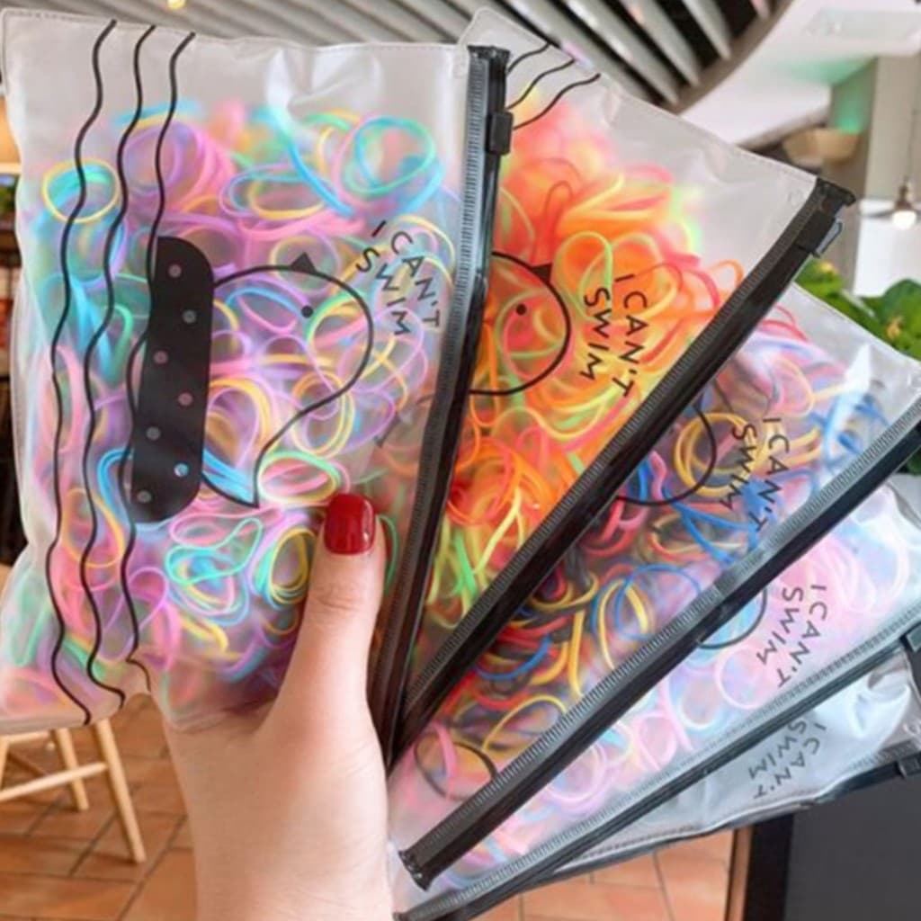 Elástico de Cabelo Rabicó Kit 1000 UN Acessórios de Cabelo Beleza maquiagem